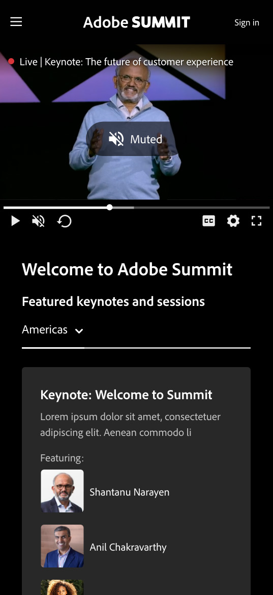 Adobe video player on mobile