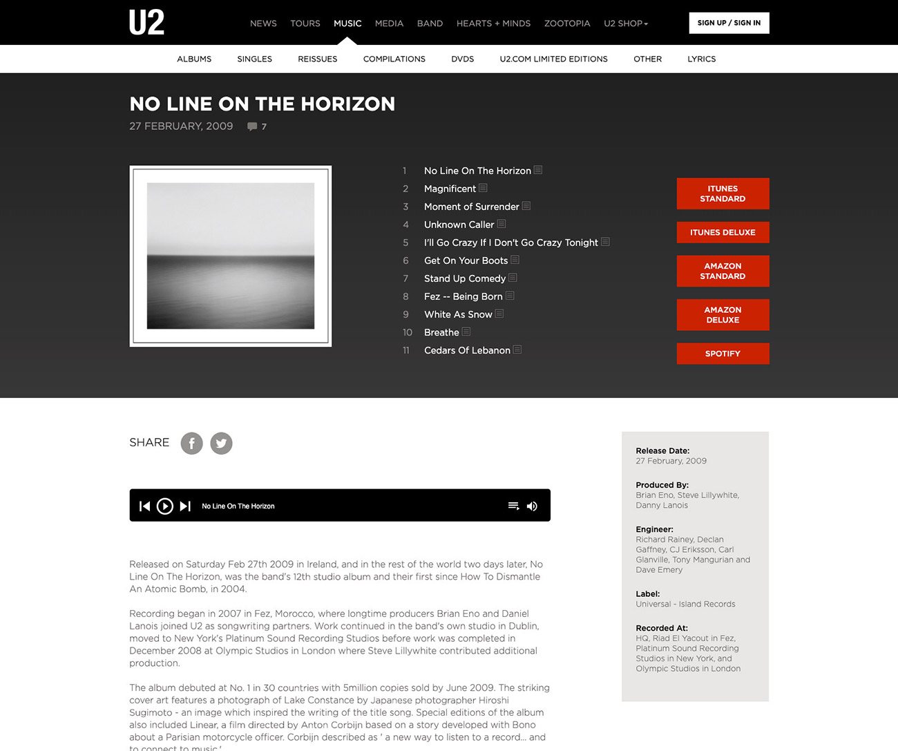 U2 audio player