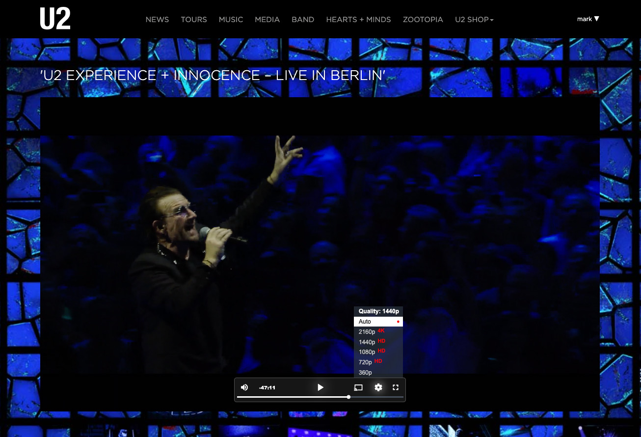 U2 video player